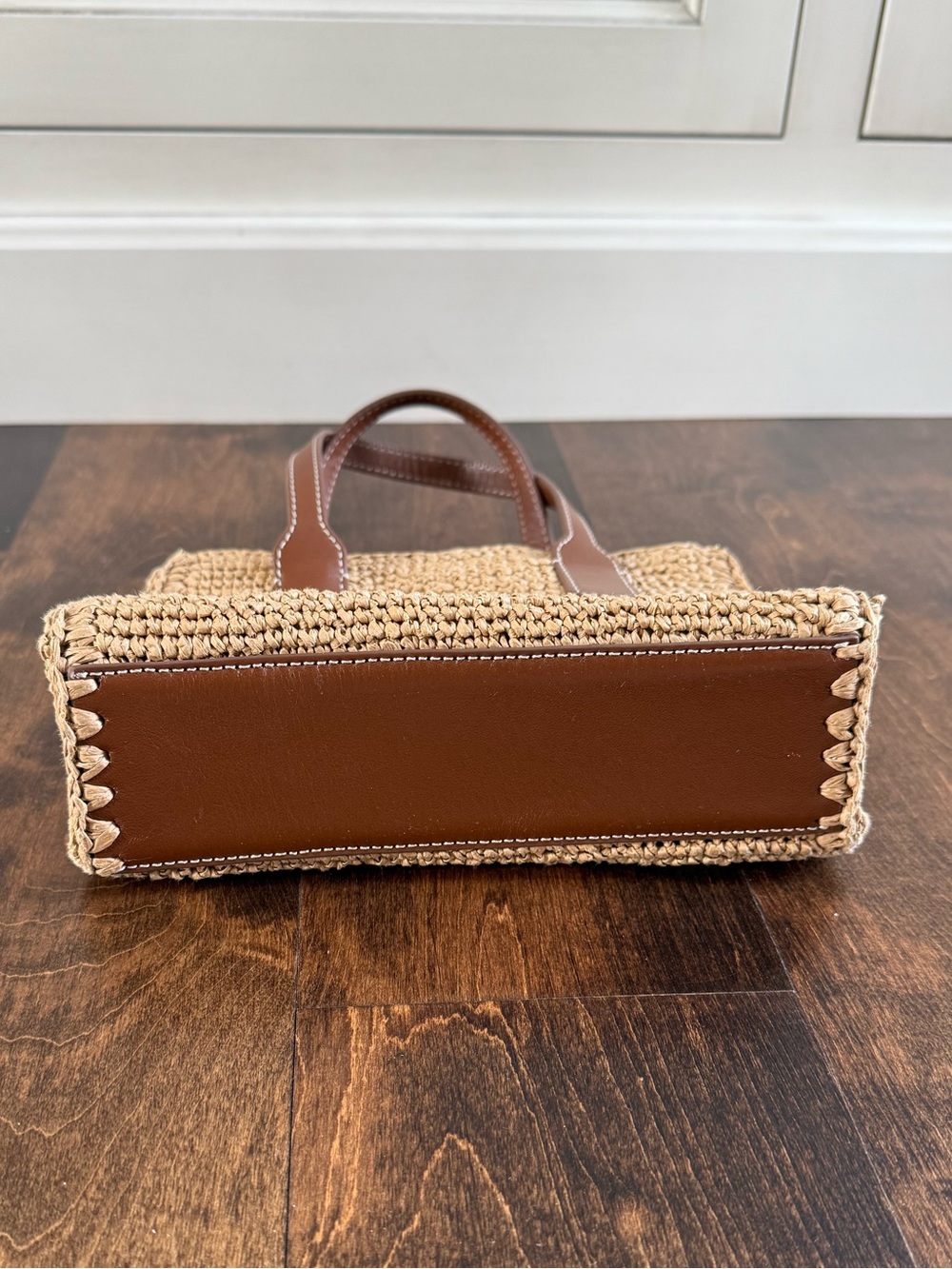 J. Crew Palma Top-Handle Bag in Handknotted Straw and Leather - Picture 5 of 8